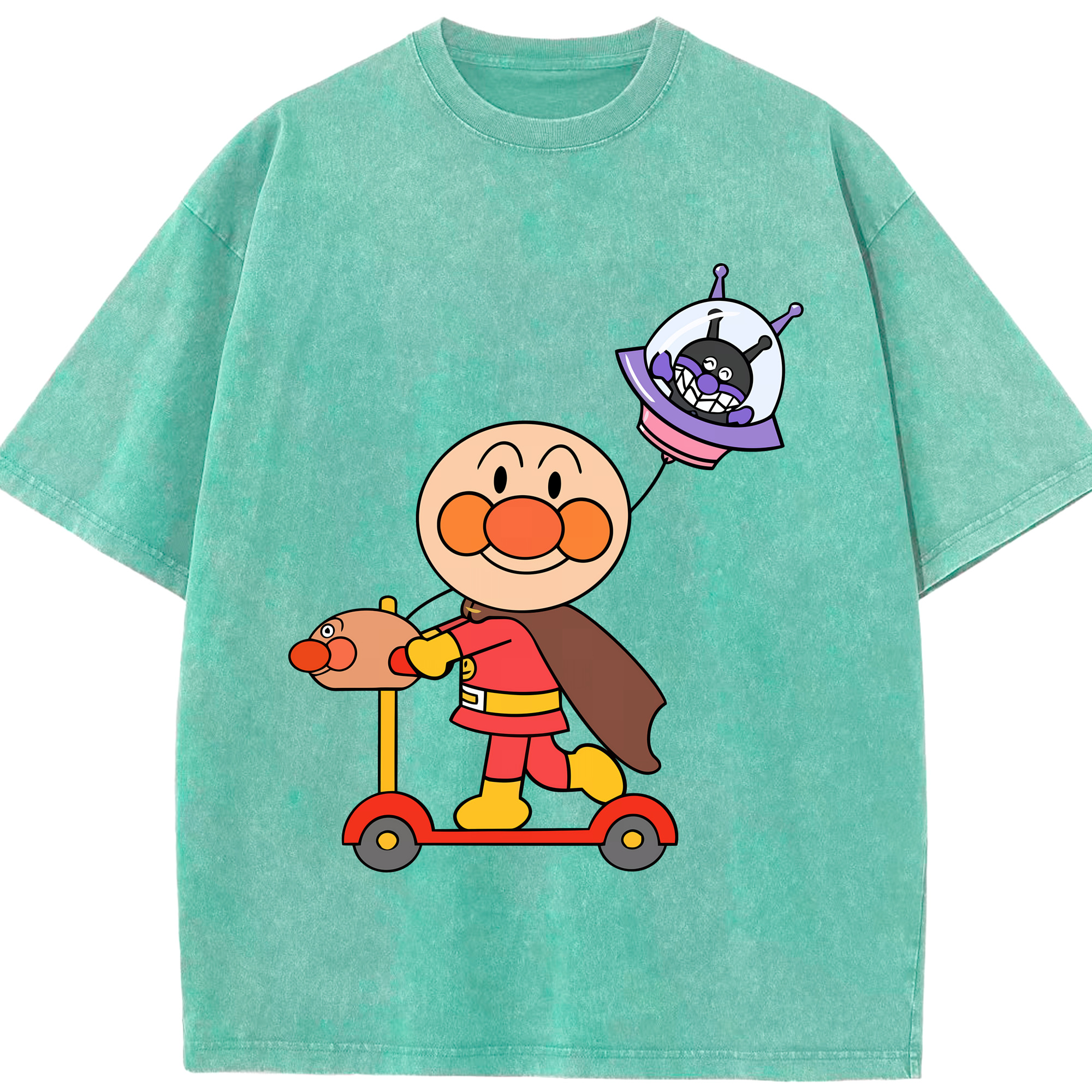 （画像用） アンパンマン Anpanman 綿100% ヴィンテージ風 半袖Tシャツ（フロントプリント）